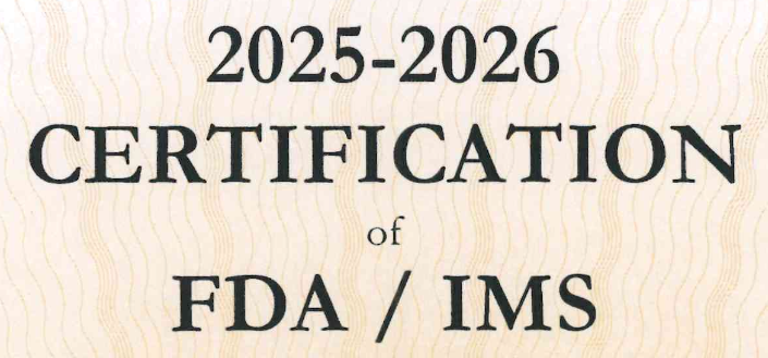 FDA IMS Certificate